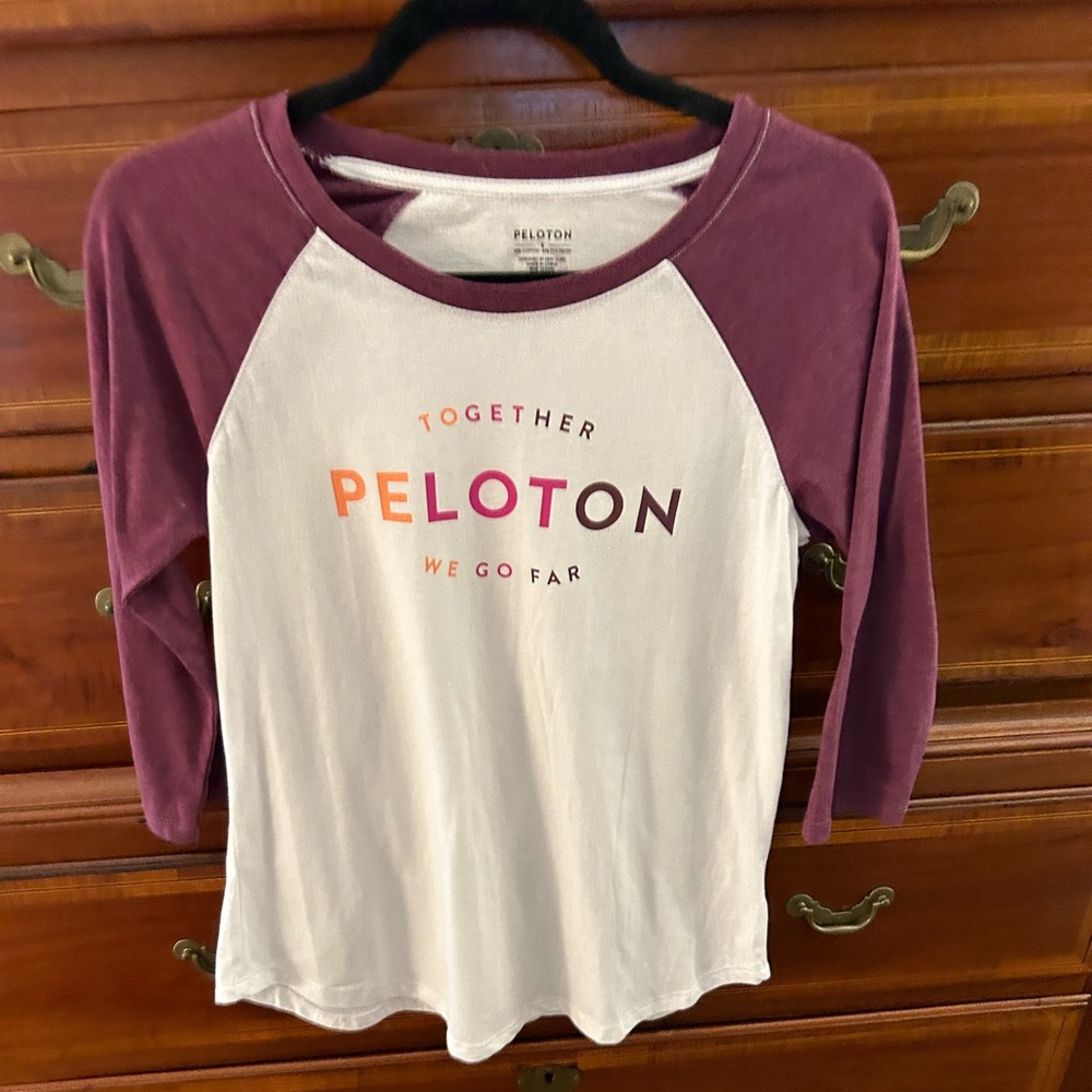 Peloton S cotton poly white/purple pullover